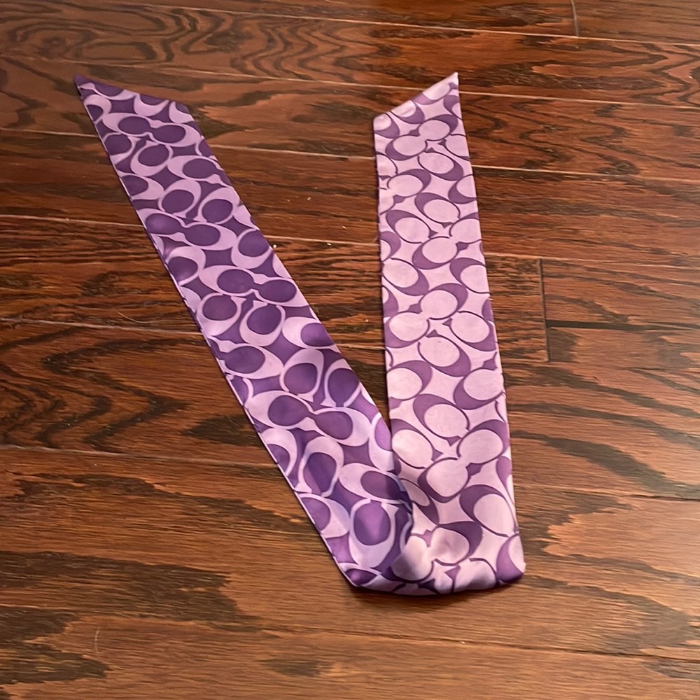 COACH Signature Print  Silk Scarf/Headband